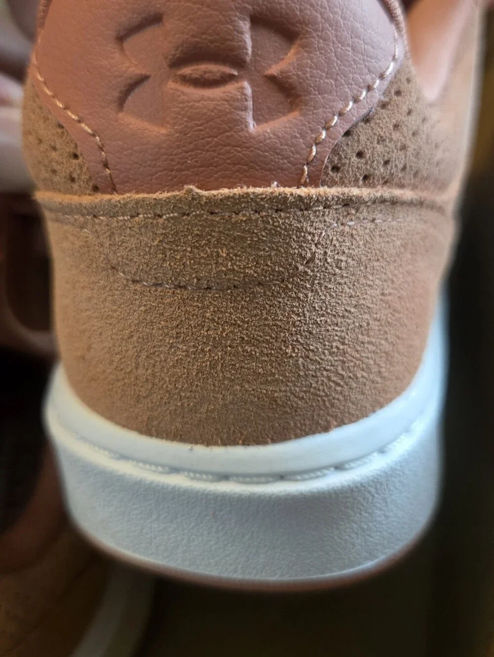 New IN box. Under Armour Women’s Pink/white Suede Casual Sneakers